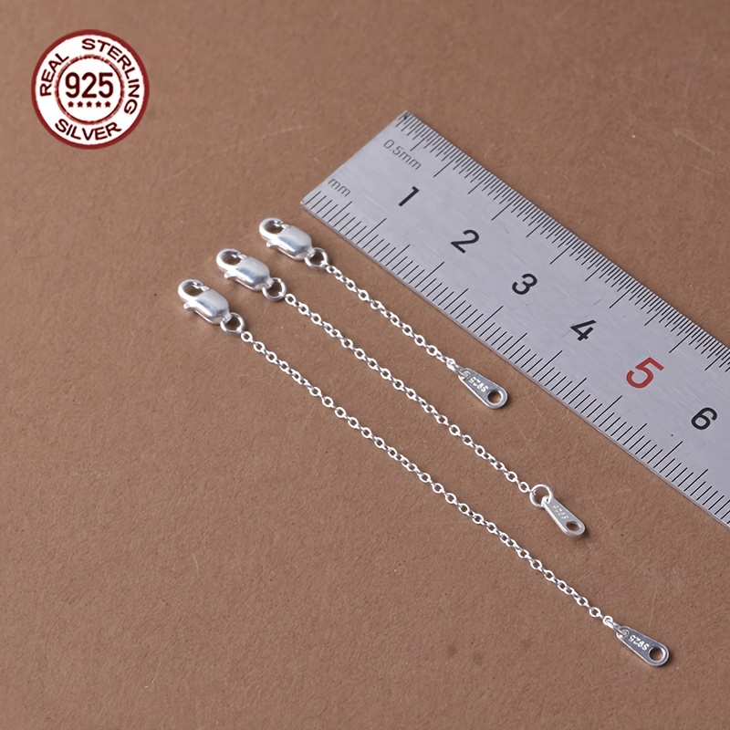 2pcs S925 Sterling Silver Extender Chains for Jewellery Making